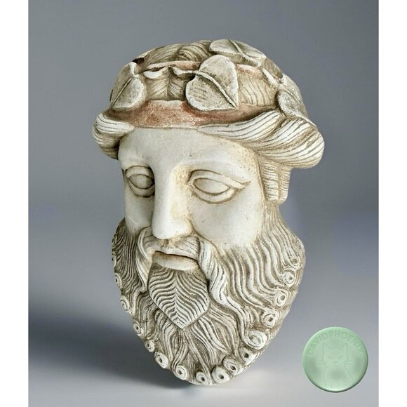 Greek Marble Wall Mask – Handmade in Greece – Museum Replica w/ Tag – Excellent - Picture 2 of 5